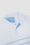 Paul & Shark - Short-sleeved striped cotton pique polo shirt with linen details