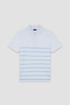 Paul & Shark - Short-sleeved striped cotton pique polo shirt with linen details