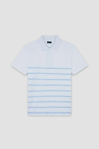 Paul & Shark - Short-sleeved striped cotton pique polo shirt with linen details