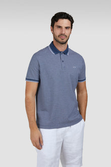  Paul & Shark - Short sleeve striped cotton piqué polo