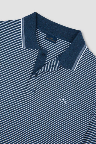 Paul & Shark - Short sleeve striped cotton piqué polo