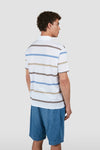 Paul & Shark - Striped short-sleeve polo shirt in piqué cotton