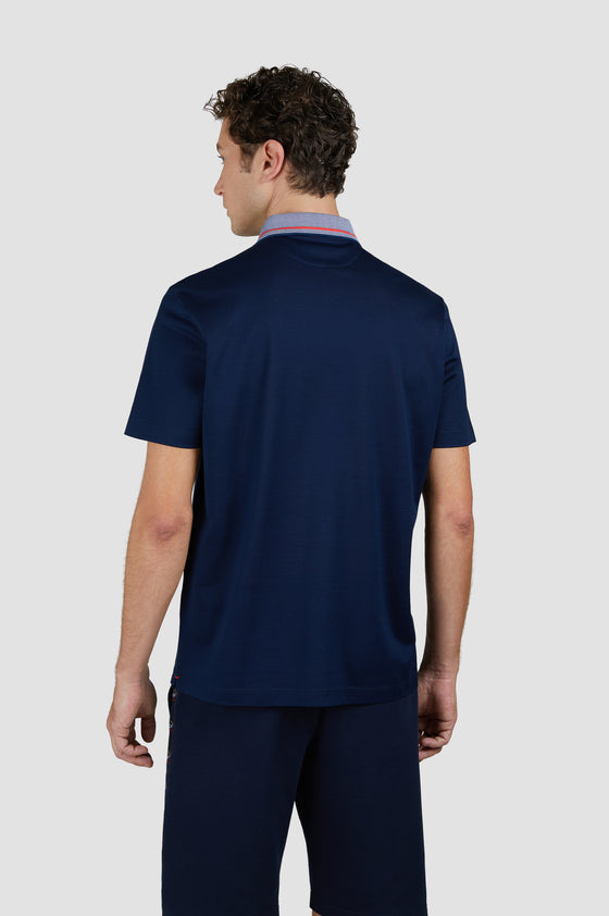 Paul & Shark - Short-sleeved cotton pique polo shirt with zip collar