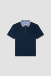 Paul & Shark - Short-sleeved cotton pique polo shirt with zip collar