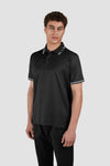 Paul & Shark - Short-sleeved double mercerized cotton polo shirt with striped collar