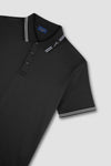 Paul & Shark - Short-sleeved double mercerized cotton polo shirt with striped collar