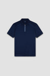 Paul & Shark - Short Sleeve Zip Polo Shirt in Double Mercerized Cotton