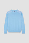 Paul & Shark - Fresco cotton round-neck sweater with linen shoulder appliques