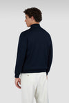 Paul & Shark - Chandail col zip de laine avec Alcantara®