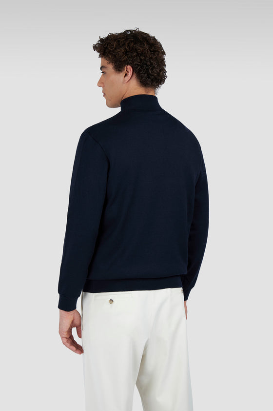 Paul & Shark - Chandail col zip de laine avec Alcantara®