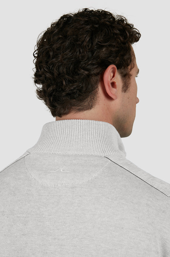 Paul & Shark - Fresco cotton zip-neck sweater with linen appliqués