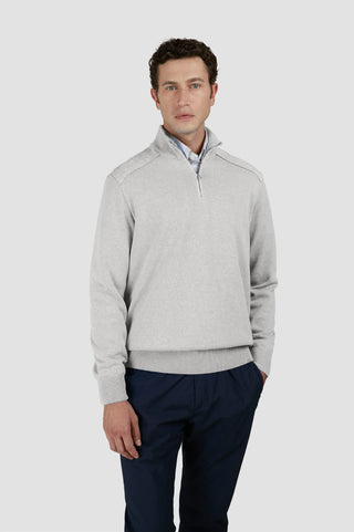 Paul & Shark - Chandail col zip de coton Fresco avec appliqués de lin