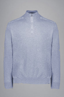  Paul & Shark - Cotton zip collar sweater with linen appliqués