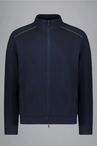 Paul & Shark - Stretch Cardigan Typhoon Platinum with Alcantara