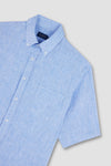 Paul & Shark - Short-sleeved plain linen shirt