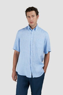  Paul & Shark - Chemise unie de lin manches courtes