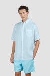 Paul & Shark - Short-sleeved plain linen shirt