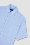 Paul & Shark - Short-sleeved plain linen shirt