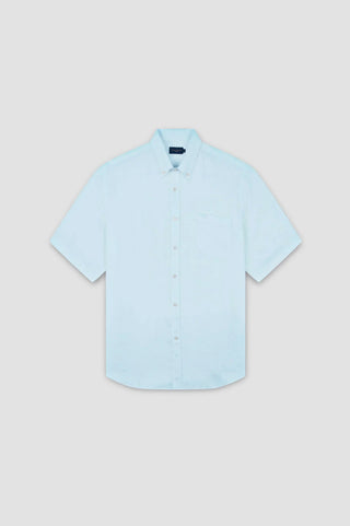 Paul & Shark - Short-sleeved plain linen shirt