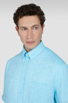 Paul & Shark - Short-sleeved plain linen shirt