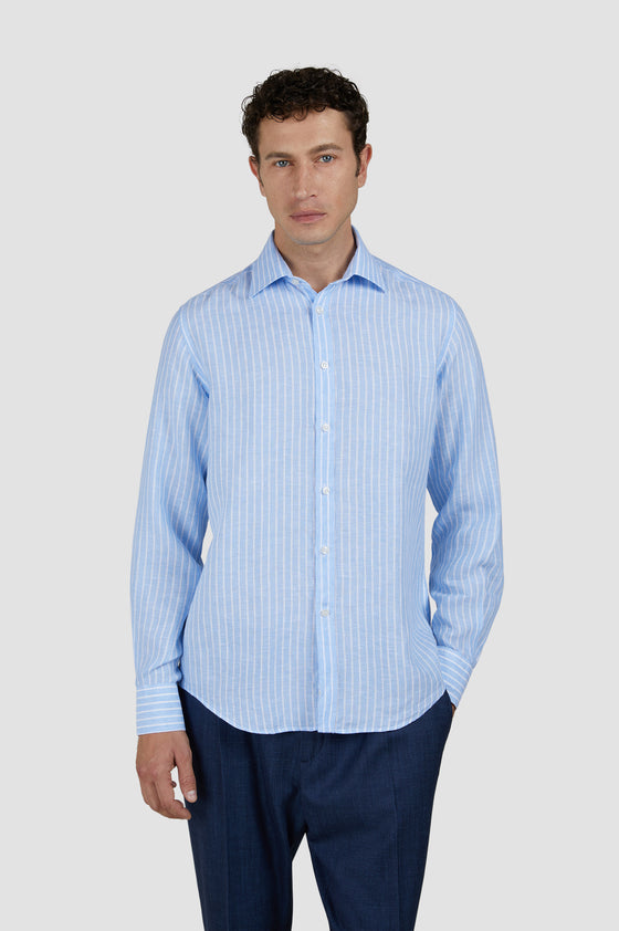 Paul & Shark - Striped long-sleeve linen shirt