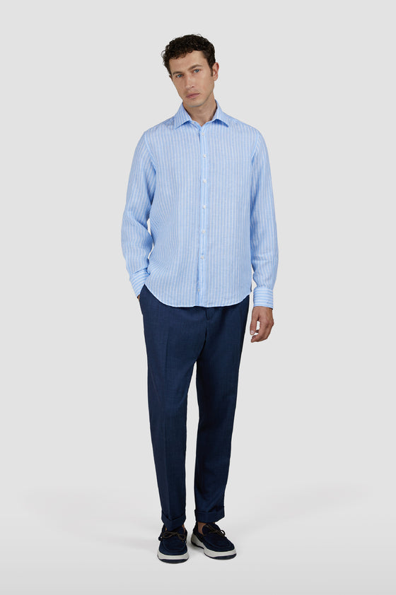 Paul & Shark - Striped long-sleeve linen shirt