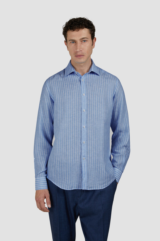 Paul & Shark - Striped long-sleeve linen shirt