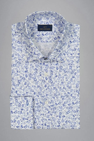 Paul & Shark - Cotton Poplin Shirt with Floral Pattern