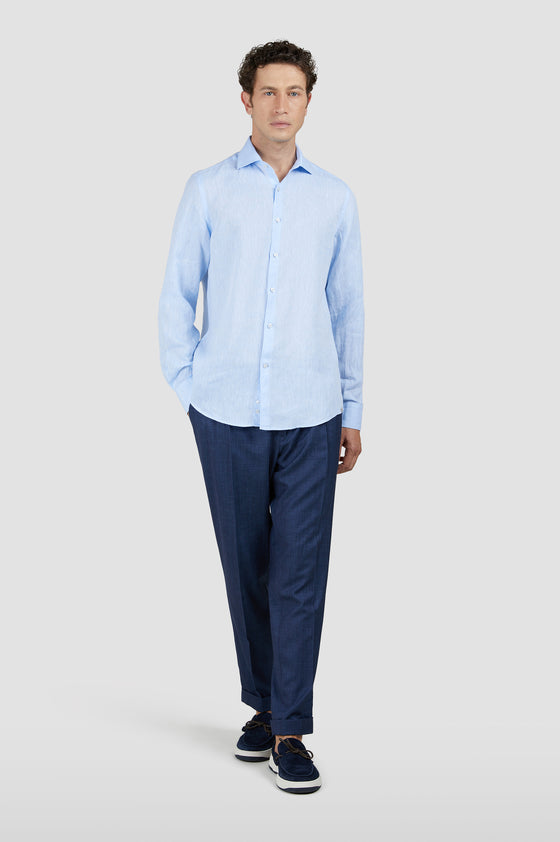 Paul & Shark - Chemise unie de lin manches longues Rivera