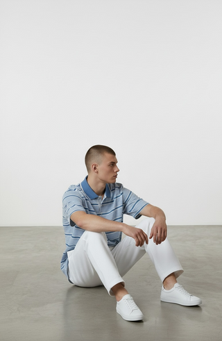 Paul & Shark - Striped short-sleeve polo shirt made of double mercerized cotton