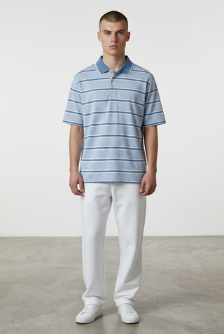 Paul & Shark - Striped short-sleeve polo shirt made of double mercerized cotton