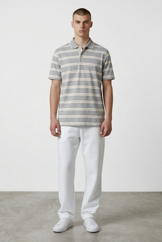 Paul & Shark - Striped short-sleeve polo shirt made of double mercerized cotton