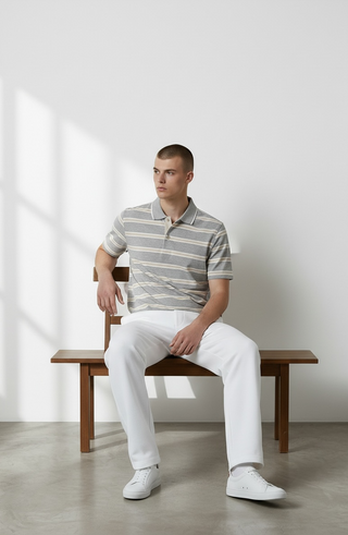 Paul & Shark - Striped short-sleeve polo shirt made of double mercerized cotton