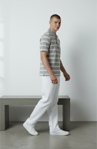 Paul & Shark - Striped short-sleeve polo shirt made of double mercerized cotton