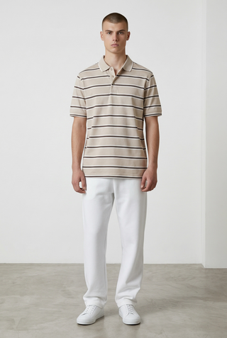 Paul & Shark - Striped short-sleeve polo shirt made of double mercerized cotton