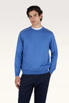 Paul & Shark - Round neck sweater in silk and cotton with Aqualeather suede details