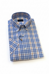 Paul & Shark - Short-sleeved shirt with cotton poplin checks