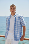 Paul & Shark - Short-sleeved cotton checkered shirt Summer Breeze