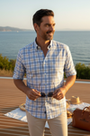 Paul & Shark - Short-sleeved cotton checkered shirt Summer Breeze