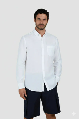 Paul & Shark - Solid long sleeve linen shirt