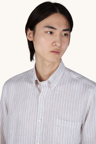 Paul & Shark - Chemise de lin manches longues à rayures
