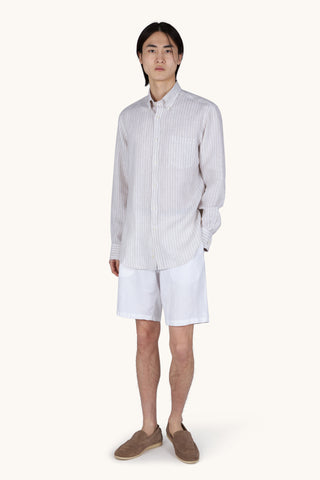 Paul & Shark - Chemise de lin manches longues à rayures
