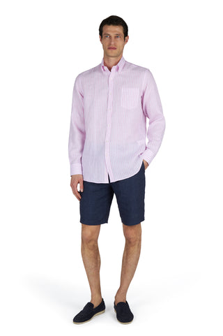 Paul & Shark - Chemise de lin manches longues à rayures