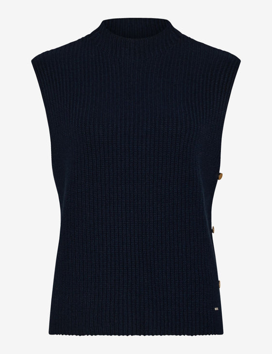 BRAX - Enie - V-neck wool tank top - Navy