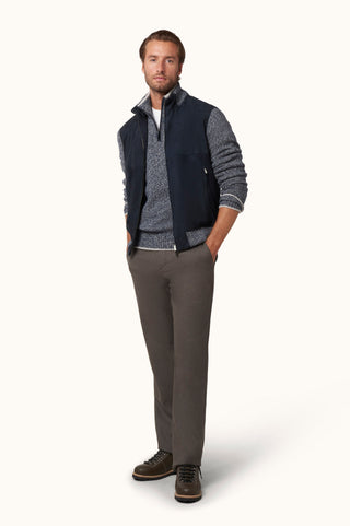 Paul & Shark - Cardigan de suede avec tricot de laine et cachemire
