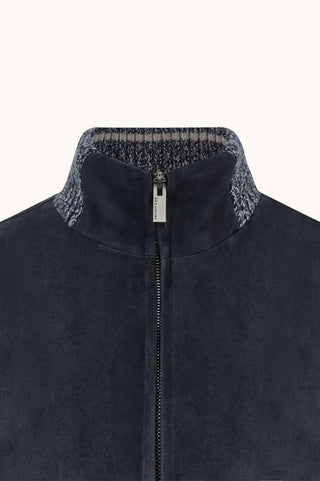 Paul & Shark - Cardigan de suede avec tricot de laine et cachemire
