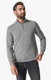 34 Heritage - Cashmere Zip Neck Sweater - Gray Melange