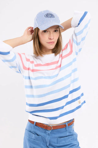 Armor-Lux - Cotton striped sailor sweater with 3/4 sleeves