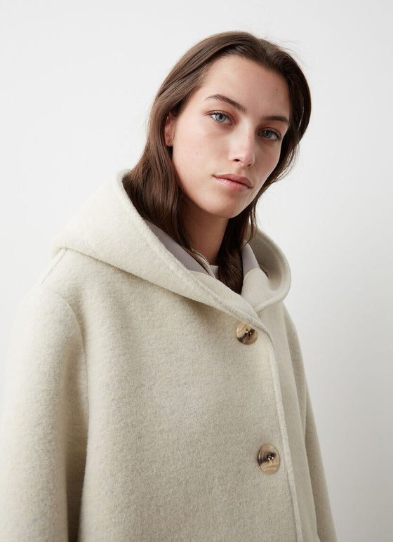 Colmar - Coat with hood in wool cloth for women