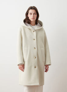  Colmar - Coat with hood in wool cloth for women